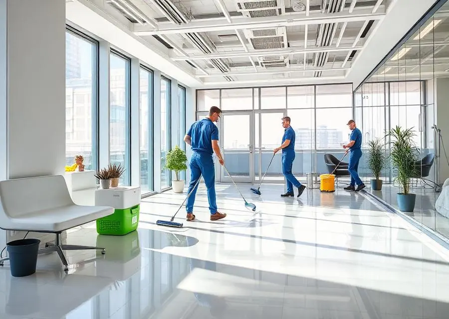 Checked In Cleaning crew completing a quality walkthrough